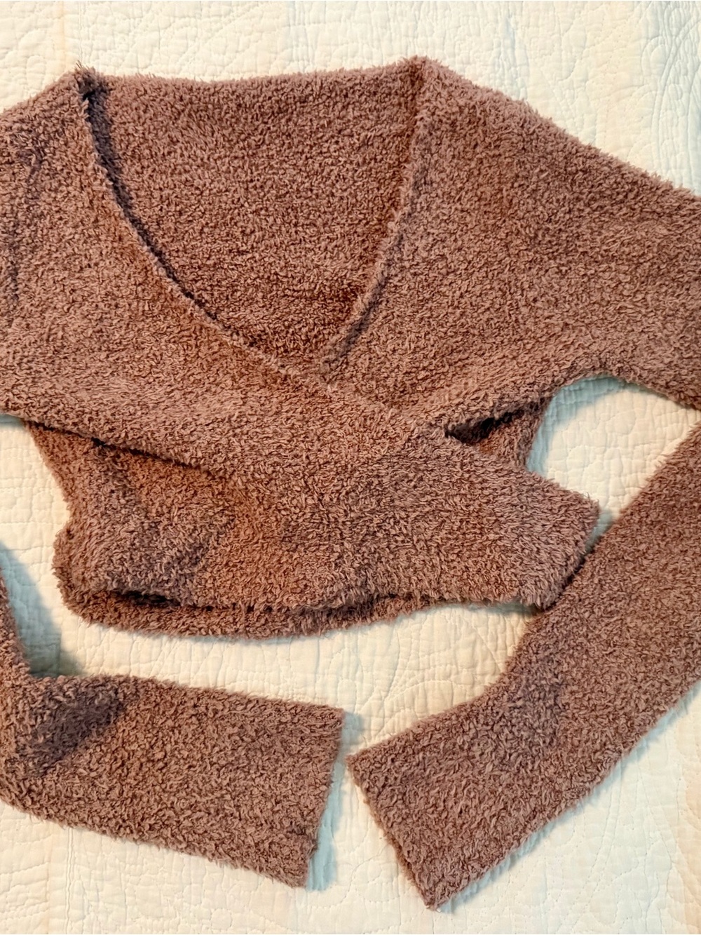 SKIMS Cozy Wrap Around Sweater in Sienna. Sz S/M